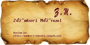 Zámbori Mánuel névjegykártya